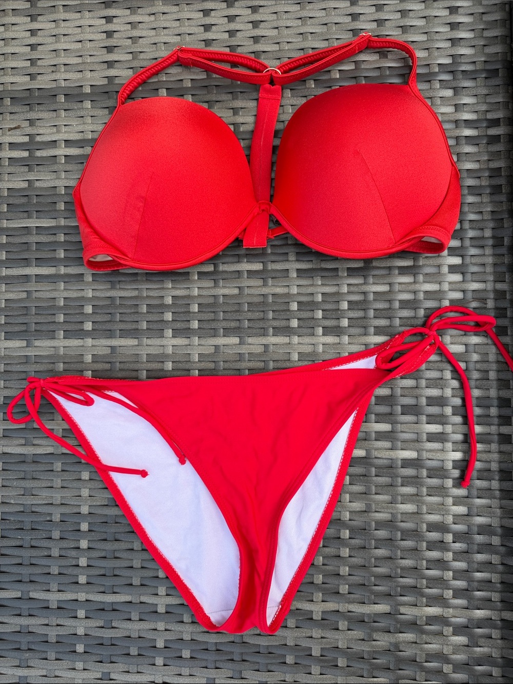 Victoria's Secret Red T-Back Push-Up Bikini Set